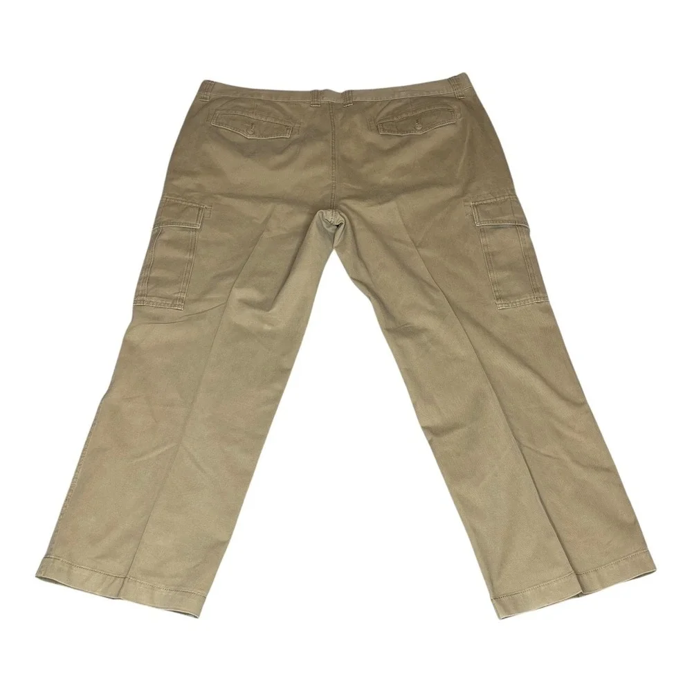 Old Navy Favorite Khakis‎ Mens 44x30 Tan Cargo Pants Straight Leg Cotton Twill